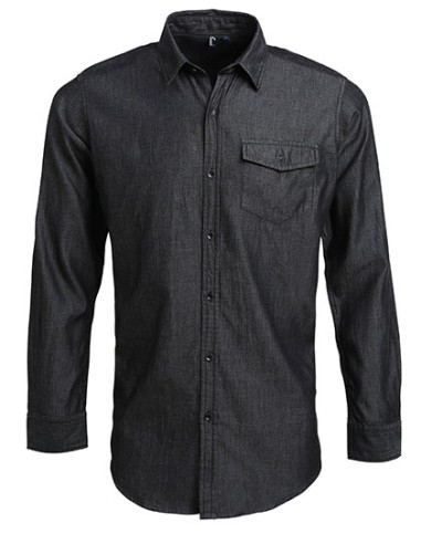 P-PR222-Mens Jeans Stitch Denim Shirt